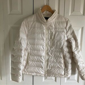 J. Crew Lightweight Boxy Down Puffer Jacket Cream Size L